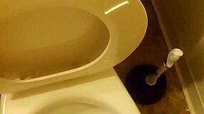 21-Year-Old Pisses in Toilet Penis Peeking Out