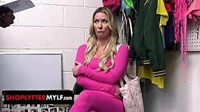 Desperate Yoga Teacher Caught Shoplifting Begs with Bent-Over Pussy Ride!