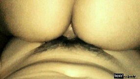 Neighbor milf bent over anal creampie while hubby works, ass farting moans