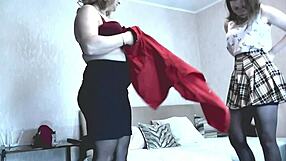 adult milf and virgin teen finger wet pussies to orgasm in stockings heels doggystyle