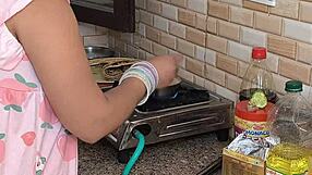 Beauty from Dehradun romances in kitchen and bathroom then gets hardcore fucked on bed by husband