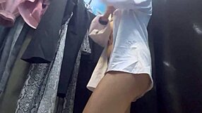 spy cam catches russian milf stripping panties off in dressing room