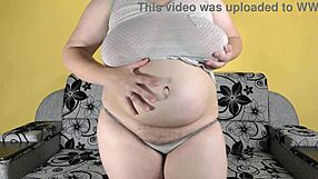 bbw pregnant wife's lactating tits hairy pussy and belly beg for your cum