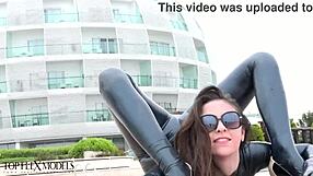 Latex Flexi Ballerina Milf Doll Fucked Outdoor in Catsuit!