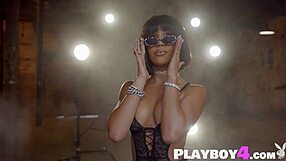 precious milan poses in lingerie showing her petite body