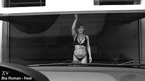 blonde and brunette slaves choke on cock in car bdsm foot threesome domination