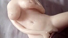 Bent over fuck doll takes monster cock doggystyle after girlfriend leaves