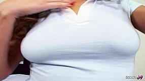 Natural BIG SAGGY TITS Teen's BOUNCING ASS Picked Up for FOOTJOB CASTING FUCK Cum on Feet