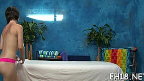 Oiled petite 18+ teens suck old cock rough massage fuck.