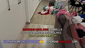 incredibly hot skinny teen in black stockings and leather dress teases cock endlessly