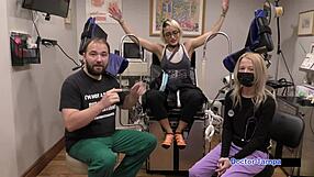 patient dr tampa spreads channy crossfire's shaved pussy in hospital skirt!