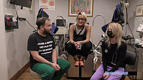 patient dr tampa spreads channy crossfire's shaved pussy in hospital skirt!