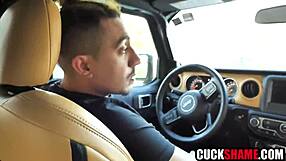 cuck hubby watches milf wife get pounded by stranger uber driver