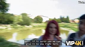 Olivia's Red Lingerie Tease Turns Into Public Fuck Beside Boyfriend