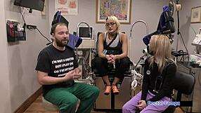 patient dr tampa spreads channy crossfire's shaved pussy in hospital skirt!