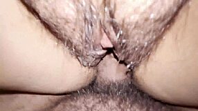 curvy latina with hairy pussy bent over doggystyle takes hot creampie load