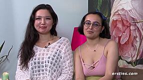 lesbian girls lick shaved pussies in hot play