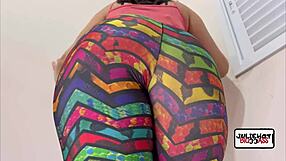 Bent over latina big ass student fucked doggystyle on gym bike in thong