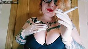 Why smoke with gloves when her fat tits beg for horny attention?