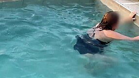 hey at the pool, this beautiful stepmom flashes her huge tits publicly... she needs cock now!