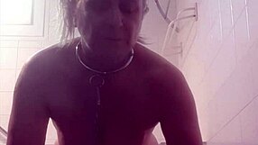 French housewife slave sucks cock bent over for cumshot facial
