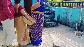 hot indian stepmom and teen daughter take young boy's cock outdoors doggystyle threesome