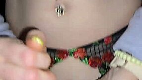 milf grips cock tight slams huge dildo crotchless panties