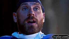 Nurse with huge boobs tempts patient in hospital uniform