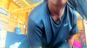 big black ass tears panties over soft natural booty in leggings