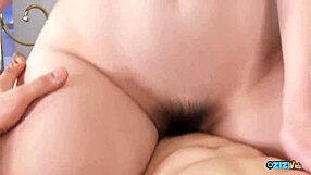Young slut fingers her creampied cunt dripping old man's huge jizz load inside