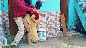 hot indian stepmom and teen daughter take young boy's cock outdoors doggystyle threesome