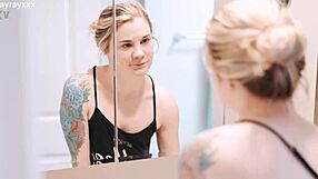 Gym Lesbians Kiss and Lick Sweaty Pussies After Intense Workout Session