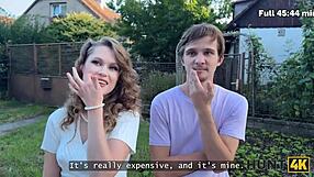 hunt4k. una fairy flashes perfect tits to stranger while boyfriend watches her get fucked