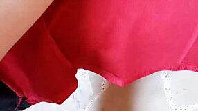 gretala stands tall pissing in steamy balloon fetish display