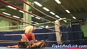 glam european babes lesbian wrestling fingering pussy licking muff diving