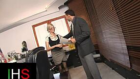 Blonde Secretary Slut Takes Pussy And Ass Double Penetration