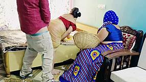 hot indian stepmom and teen daughter take young boy's cock outdoors doggystyle threesome