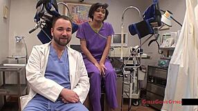 jackie banes humiliates patient spreading small tits in latex nurse hospital exam