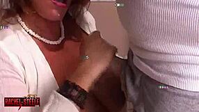 hj20 milf with glasses deepthroats huge cock for massive facial cumshot 😍