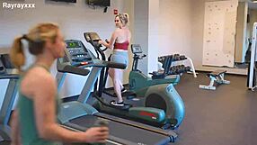 Gym Lesbians Kiss and Lick Sweaty Pussies After Intense Workout Session