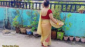 hot indian stepmom and teen daughter take young boy's cock outdoors doggystyle threesome