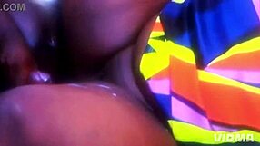 Big Black Cock Stretches Fat Ebony Bitch's Huge Pussy Lips to Screaming Orgasms