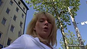 German Blonde Amateur Milf Masturbates on Casting