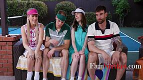 Horny Busty Blonde Aunt Tricks Steps into Outdoor Pussy Game Fuck