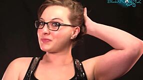 brunette milf housewife crushes him with long socked feet damn