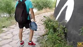 hunt4k teen pickup bends for cash doggystyle under public bridge