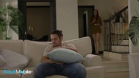 lauren phillips can't resist sucking stepson dante coles monster cock before he pounds her perfect tits and pussy on sofa!!