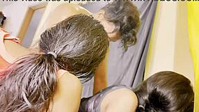 hot yoga threesome bends us over for wet squirting pussies and tight fucks