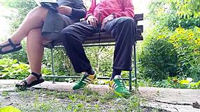 unflappable mature bbw strokes my cock till i cum all over her saggy tits