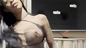 Isn't this big tits slut craving cock so desperately in her tight hole